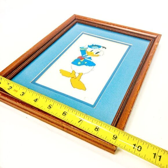 Vintage Donald Duck Framed Needlepoint Cross Stitch Nursery Decor - Picture 7 of 8
